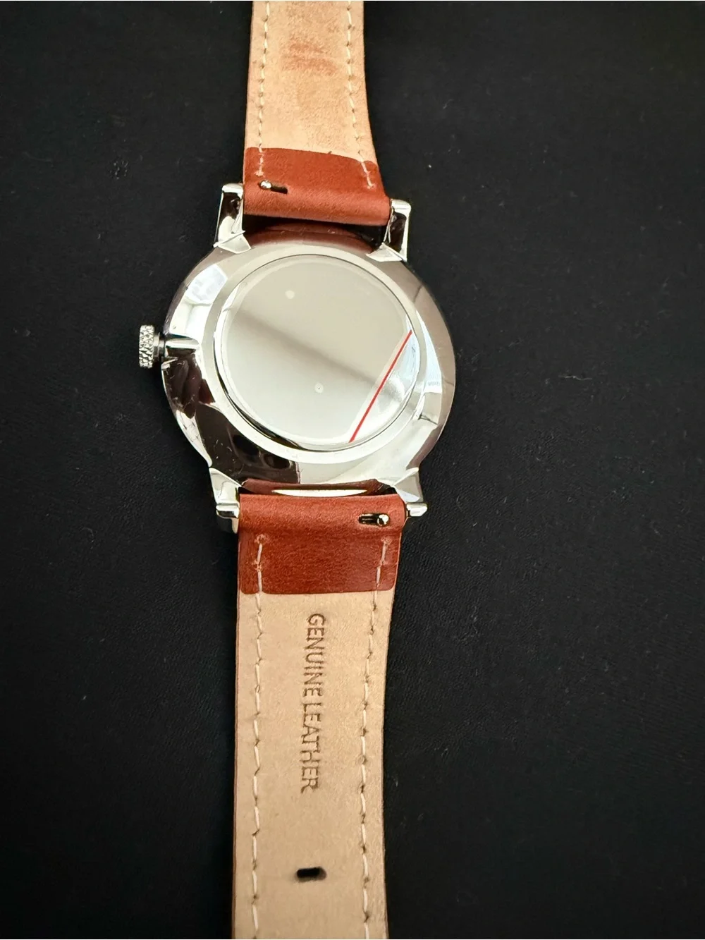 Fossil Men's Navy Dial Watch with Brown Leather Strap W/O Box